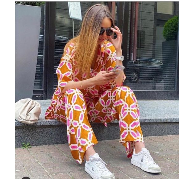 Zara Other Zara Printed Pajama Style Pant Set Poshmark